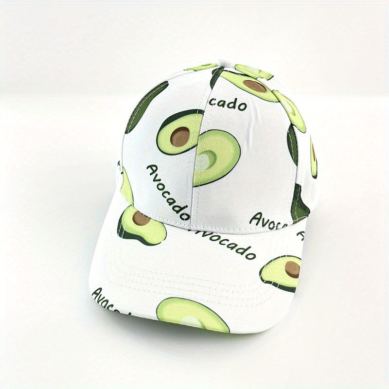 Adjustable Avocado Pattern Sunshade Baseball Cap for Sport