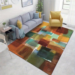 Modern Crystal Fleece Geometric Area Rug Non-Shedding Machine Washable