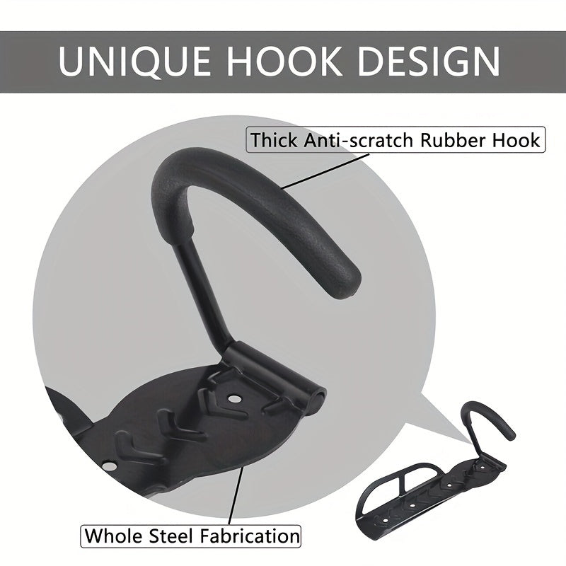 Garage Wall Bike Hooks Organizer - Vertical Storage Racks