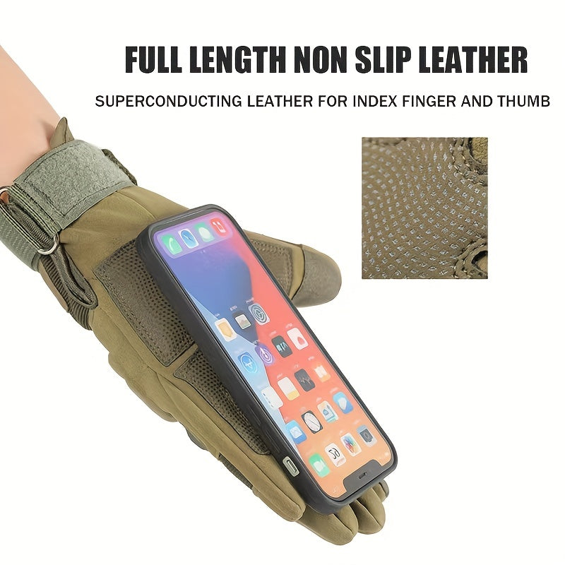 Outdoor Military Full Finger Gloves Anti Slip Motorcycle Riding Gloves