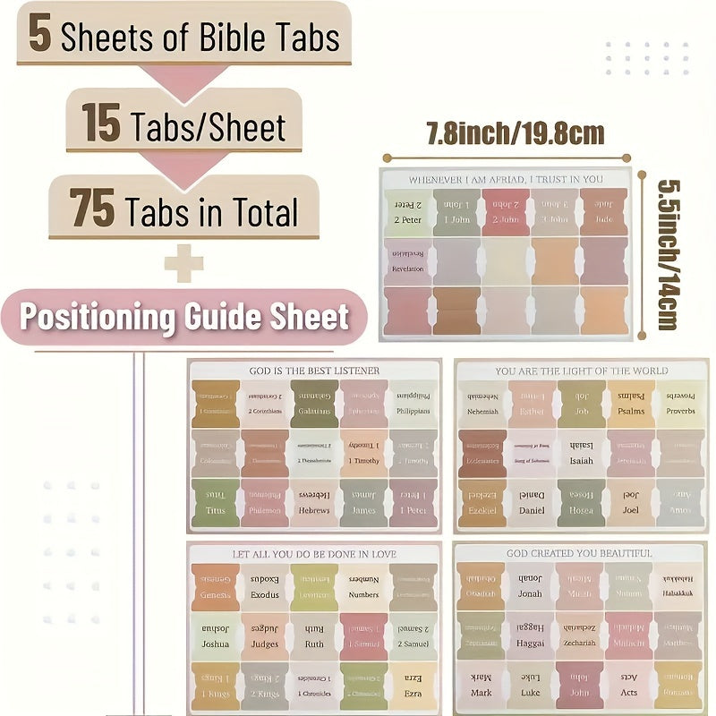 Bible Index Label Stickers 75pcs Large Unique Cross Design for Easy Page Finding