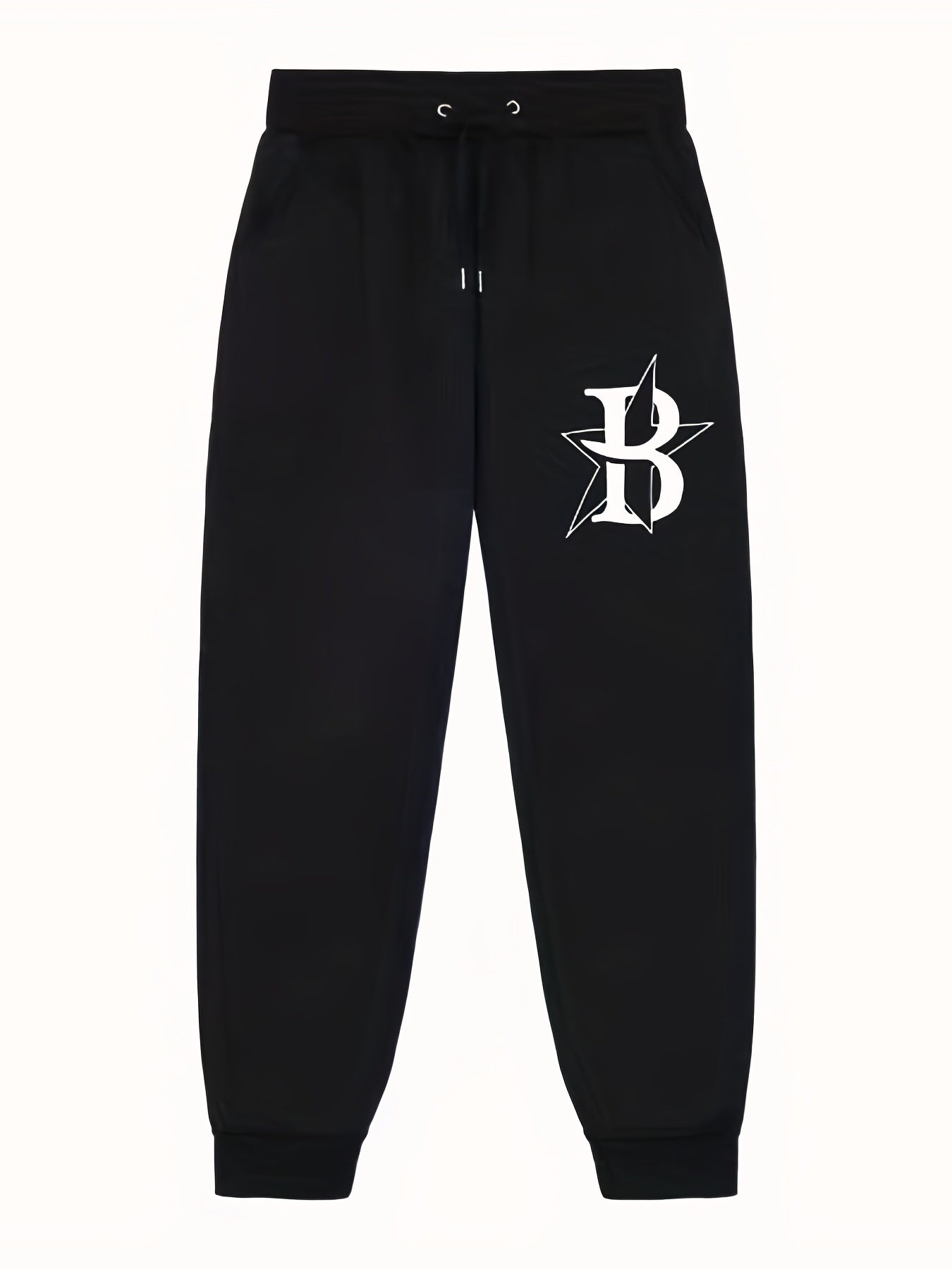 Letter Print Star Pattern Joggers Men's Casual Loose Fit Pants