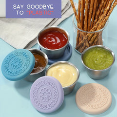 6pcs Reusable Salad Dressing Containers with Spill Proof Lids