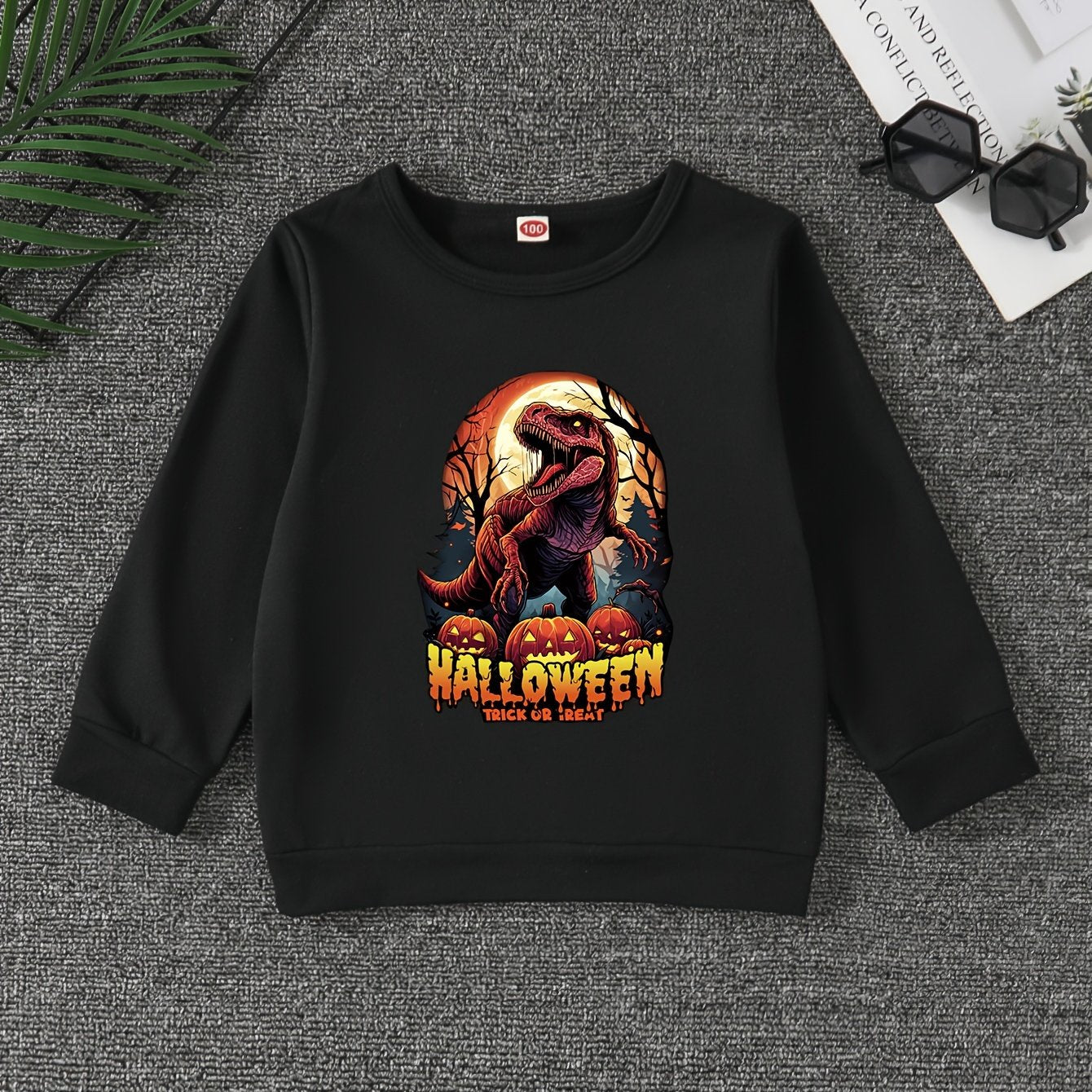 Halloween Horror Dinosaur Boys Sweatshirt