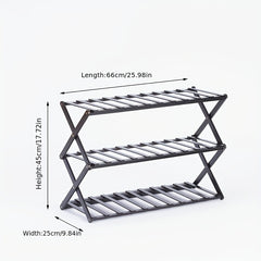 1pc Shoe Rack Shoe Storage Organizer Shelf Indoor Outdoor Flower A