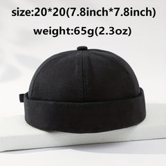 Retro Solid Street Melon Hat Men's Beanie Landlord Hat