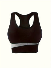 Colorblock Wireless Sports Bra for Running Workout