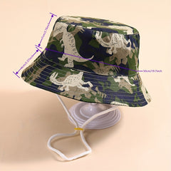 Camouflage Dinosaur Fisherman Hat Sun Protection Bucket Hat