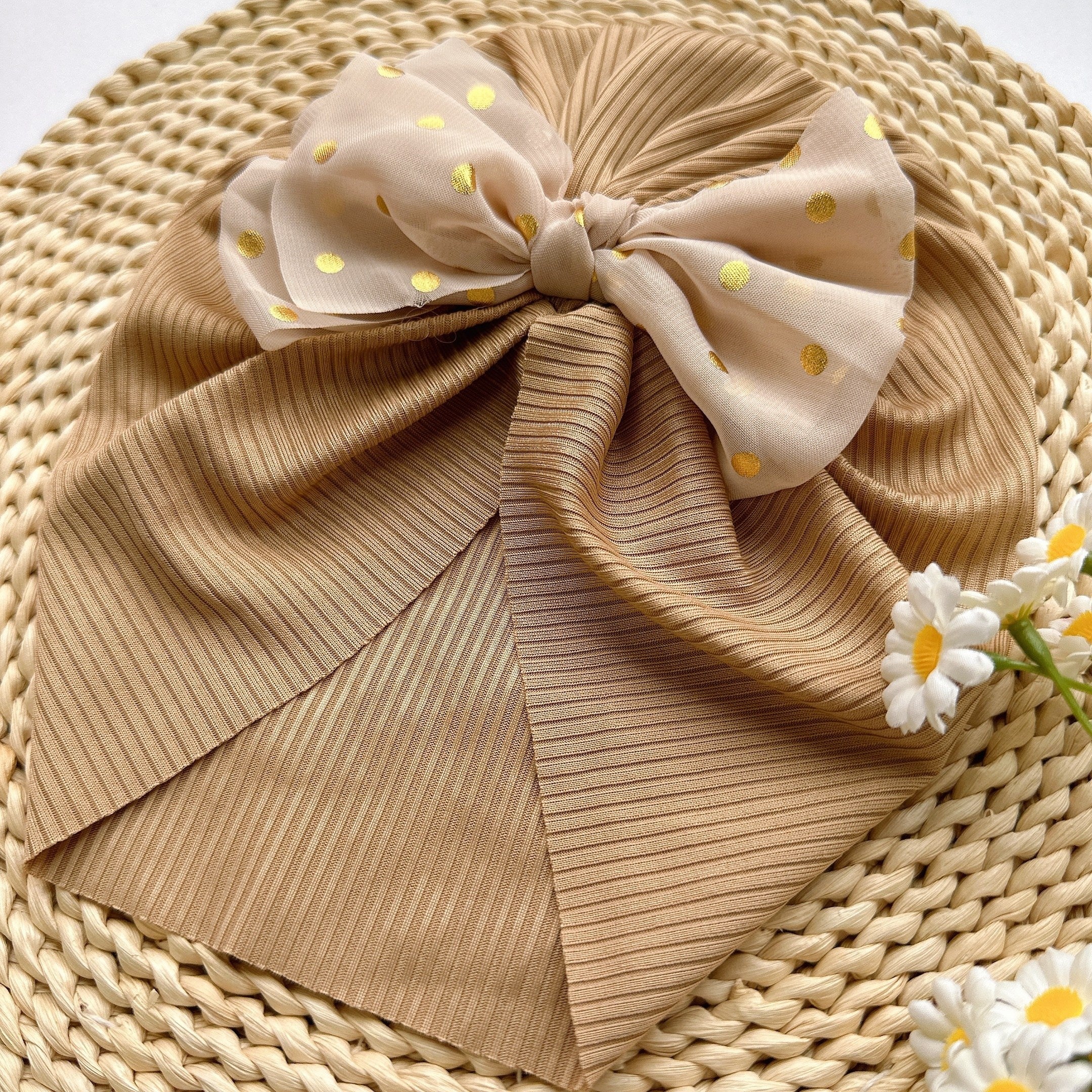 Baby Bow Headband Soft Hat for Infants Newborns