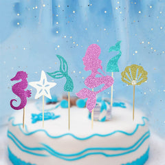 24pcs Mermaid Cake Inserts for Sparkling Cakes