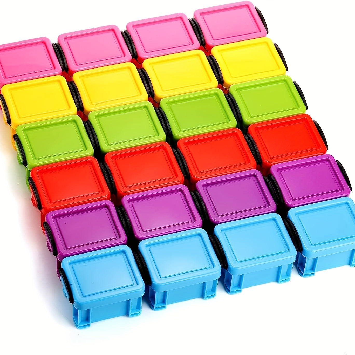 Set of 6 Mini Plastic Lock Boxes for Small Accessories