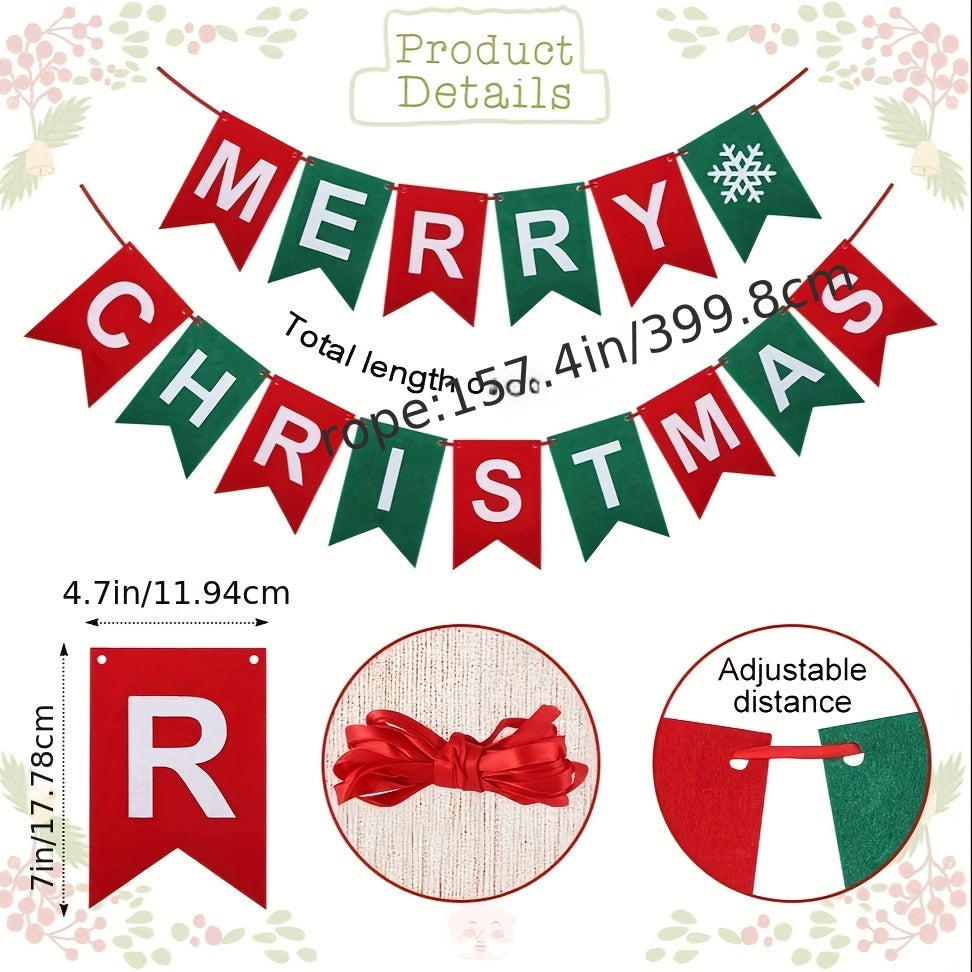 Felt Merry Christmas Banner Christmas Decor Banner