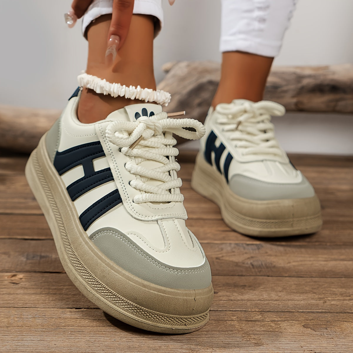 Chunky Mesh Block Sneakers Soft Bottom Shock Absorption