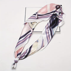 Horse Tassel Print Satin Silk Scarf Large Shawl