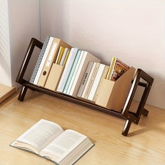 Desktop Bookshelf Bamboo Organizer Shelves Home Office Living Room