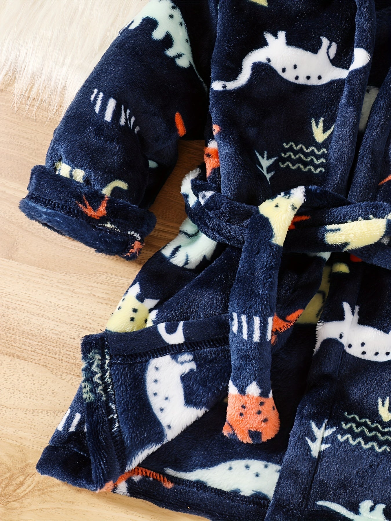 Kids' Animal Flannel Bathrobe Home Wear Plush Clothes