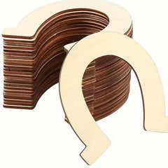 50pcs U Shaped Wood Chips DIY Wooden Pendants for Home Party Decoration