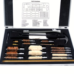 24pc Tactical Cleaning Kit Aluminum Box Solid Copper Rods Brushes Mops