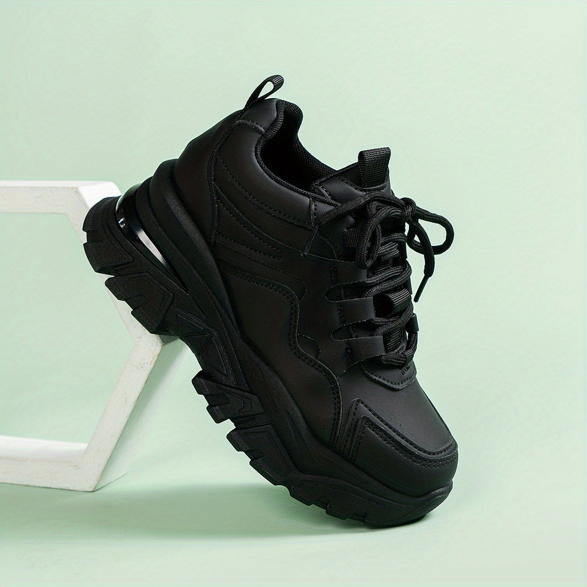 Women's Chunky Sneakers Height Increasing Lace Up Sports Shoes