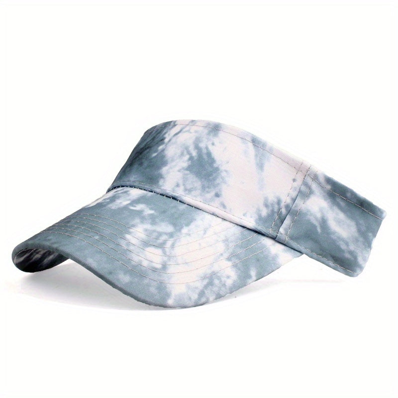 Purple Tie Dye Visor Hat Women UV Protection Lightweight Beach Sun Hats