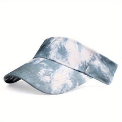 Purple Tie Dye Visor Hat Women UV Protection Lightweight Beach Sun Hats