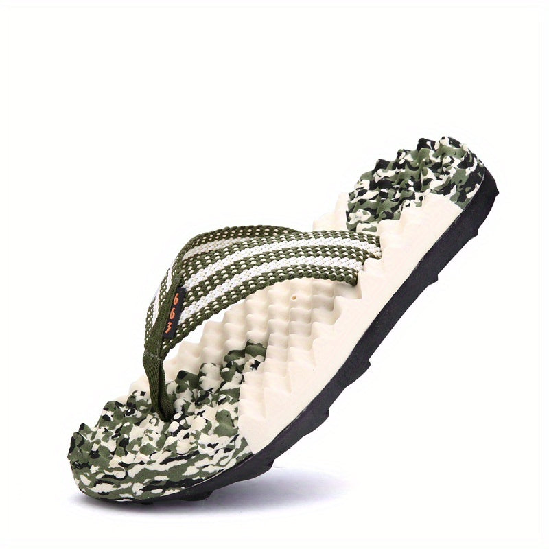 Men's Camo Massage Flip Flops Non Slip Thong Sandals