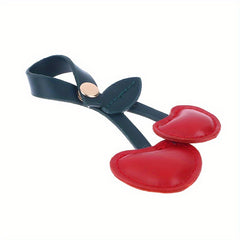 Small Cherry Key Chain Keyring Faux Leather Fruit Keychain Pendant