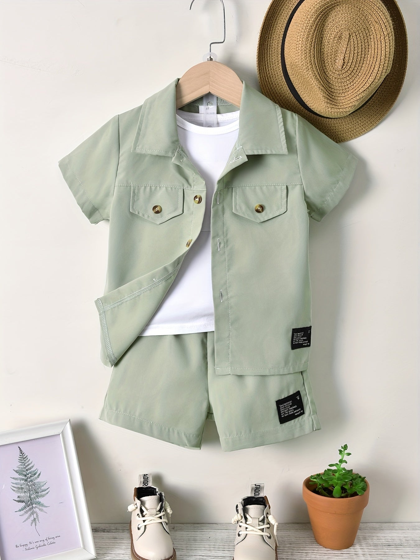 2pcs Boys Shirt & Shorts Comfortable Casual Kids Summer Clothes Sets