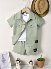 2pcs Boys Shirt & Shorts Comfortable Casual Kids Summer Clothes Sets