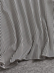 Casual Dress Women's Plus Stripe Print Knot Short Sleeve Polo Neck