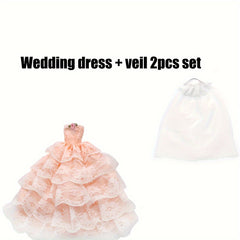 11 81in Wedding Dress with Veil Model Party Dress up Costume