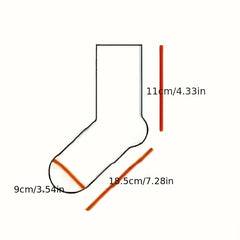 5 Pairs Solid Socks Casual Comfy Mid Tube Socks Women's Stockings & Hosiery