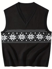 Men's V Neck Sweater Vest for Spring and Autumn
