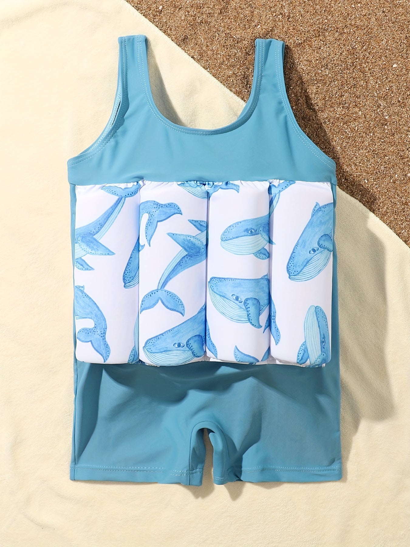 Boys Floating Swimwear Baby Cartoon Graphic Onesie Swimwear