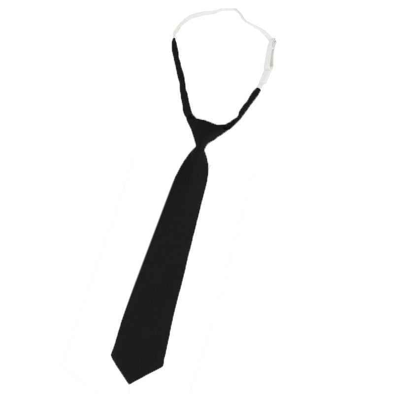 Solid Pre tied Tie Casual Dress Shirt Zipper Type Tie For Work