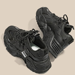 Platform Sneakers Comfortable Lace Up Sports Shoes Casual Walking Low Top Shoes