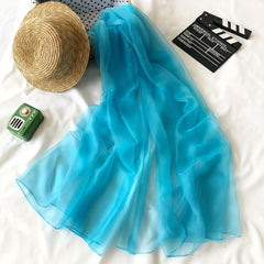Gauze Scarf Thin Breathable Solid Shawl Casual Windproof Head Wrap