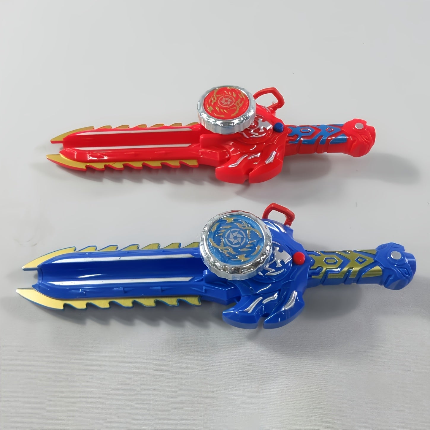 Boys' Toy Sword Alloy Steel Battle Blade with Spinning Head Red Accents
