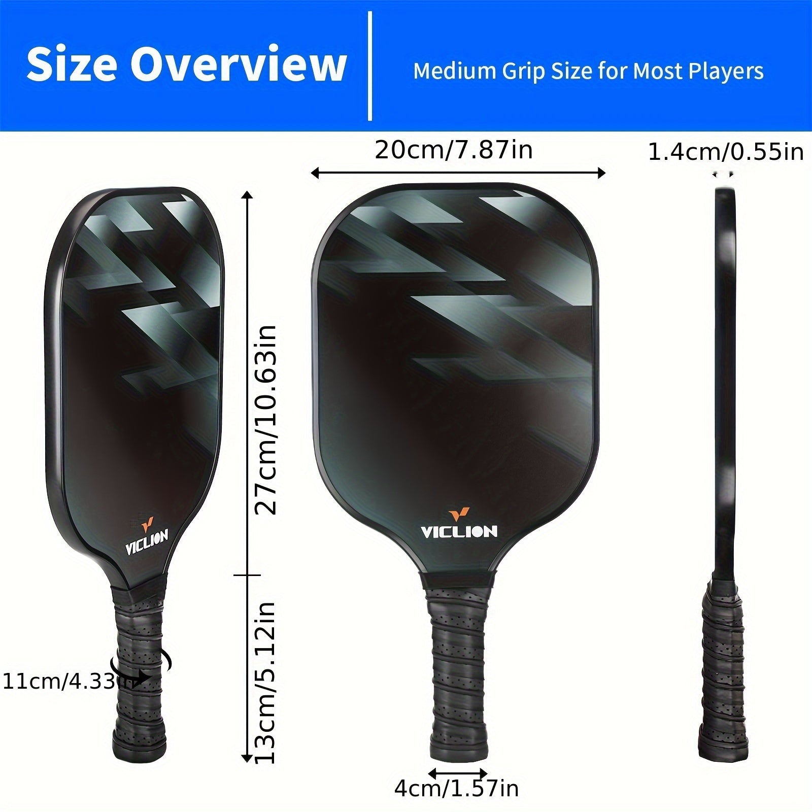 Carbon Fiber Pickleball Paddles Set with 2 Paddles, 4 Balls, Storage Bag