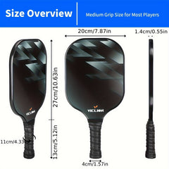 Carbon Fiber Pickleball Paddles Set with 2 Paddles, 4 Balls, Storage Bag