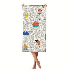 Cartoon People Collection Soft Warm for Sofa Bed Travel Living Room