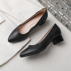 Block Heel Court Shoes Solid Pumps Women's Footwear
