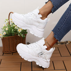 Women's Waterproof Platform Sneakers Round Toe Chunky Shoes