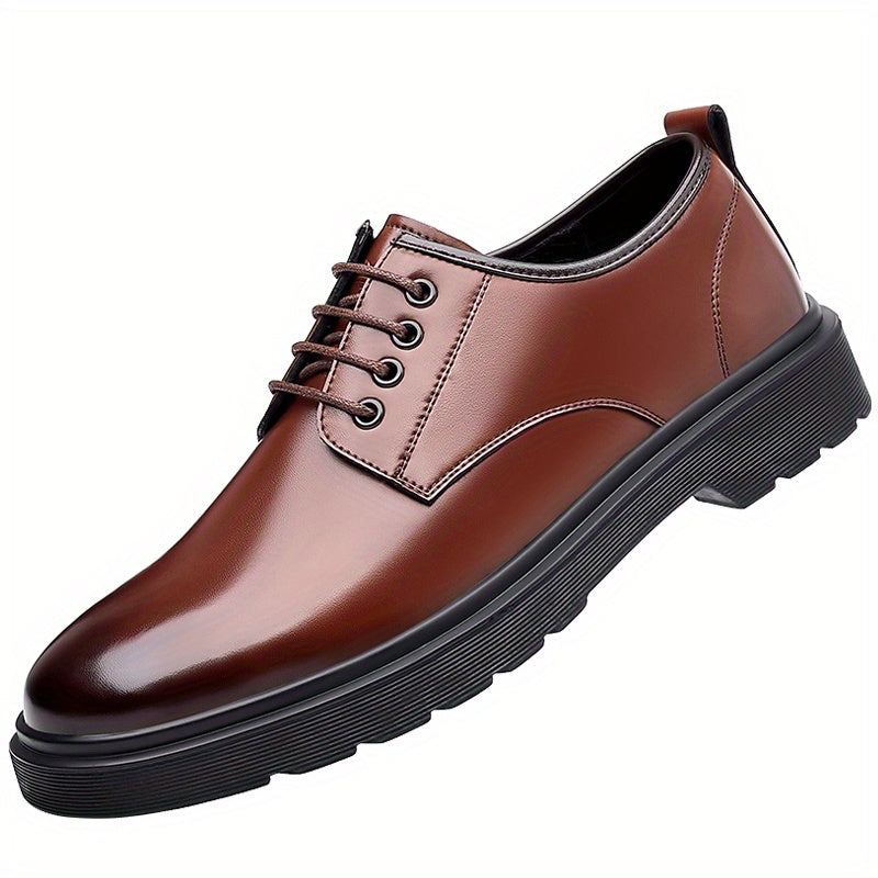 Men's Low Heel Derby Shoes Lace up Front Dress Shoes For Men