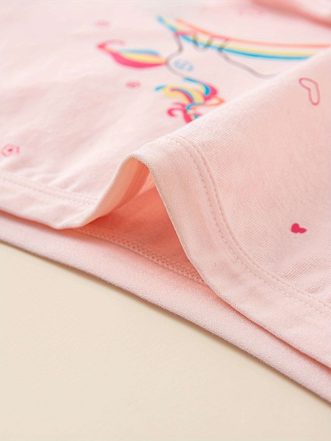 4pcs Cotton Boxer Briefs for Girls Cartoon Pattern Elastic Waist Shorts