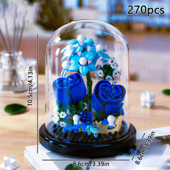DIY Flower Building Blocks Set Mixed Colors ABS Material 3D Flower Craft Kit