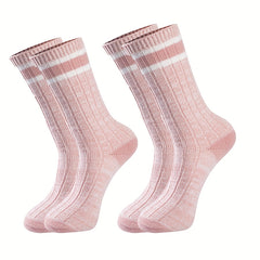 Striped Crew Socks Comfy & Breathable Women's Stockings