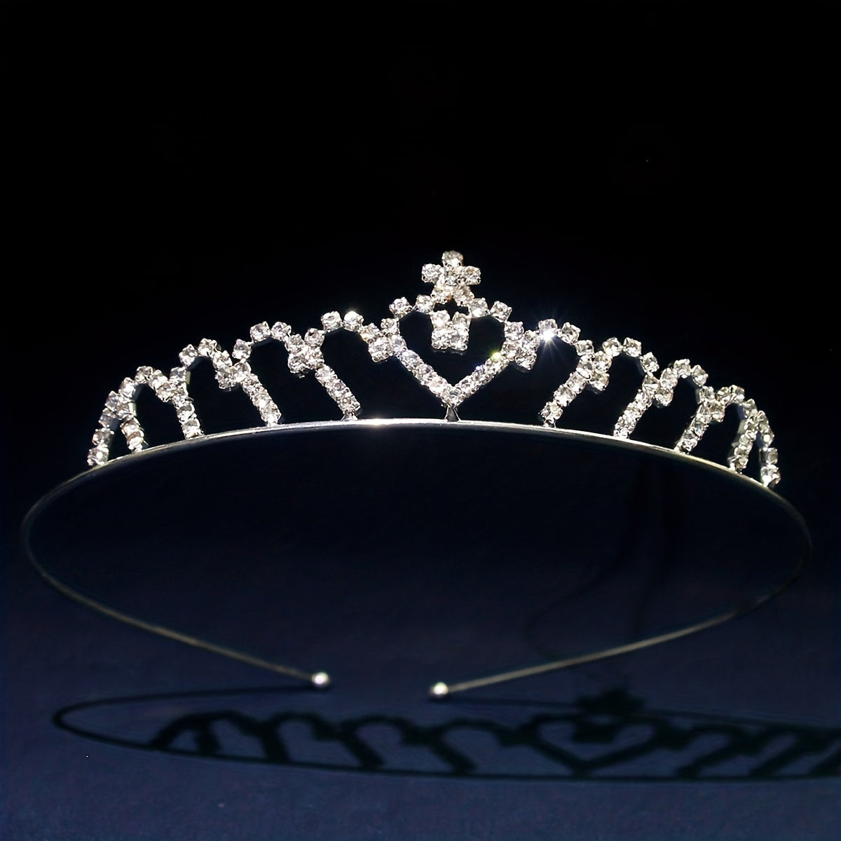 Rhinestone Queen Crown Tiara Headband Bridal Wedding Hair Accessory