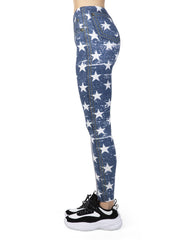 Sexy Flag Jean Print Leggings High Waist Slim Leggings