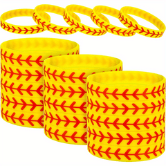 12 pcs Softball Silicone Bracelet - Ideal Gift for Fans and Players